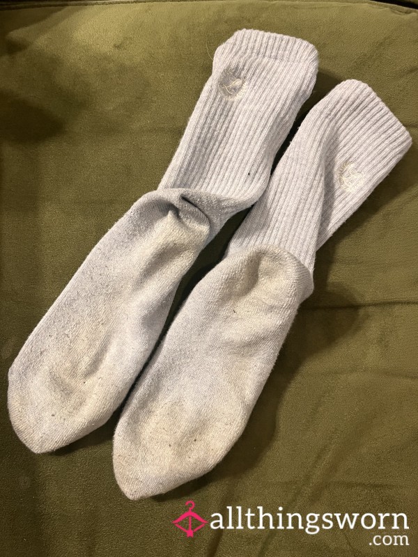 Worn Gym And Run Socks With Proof Of Wear Pic