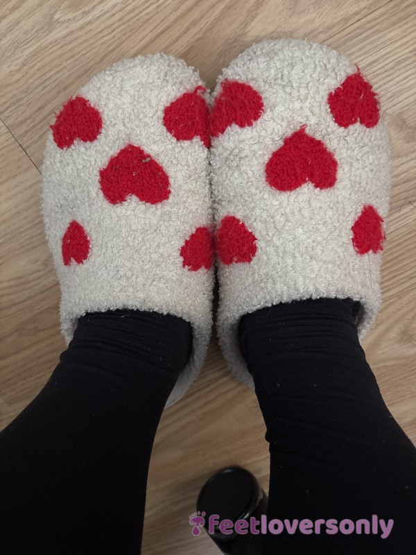 Worn Heart Slippers