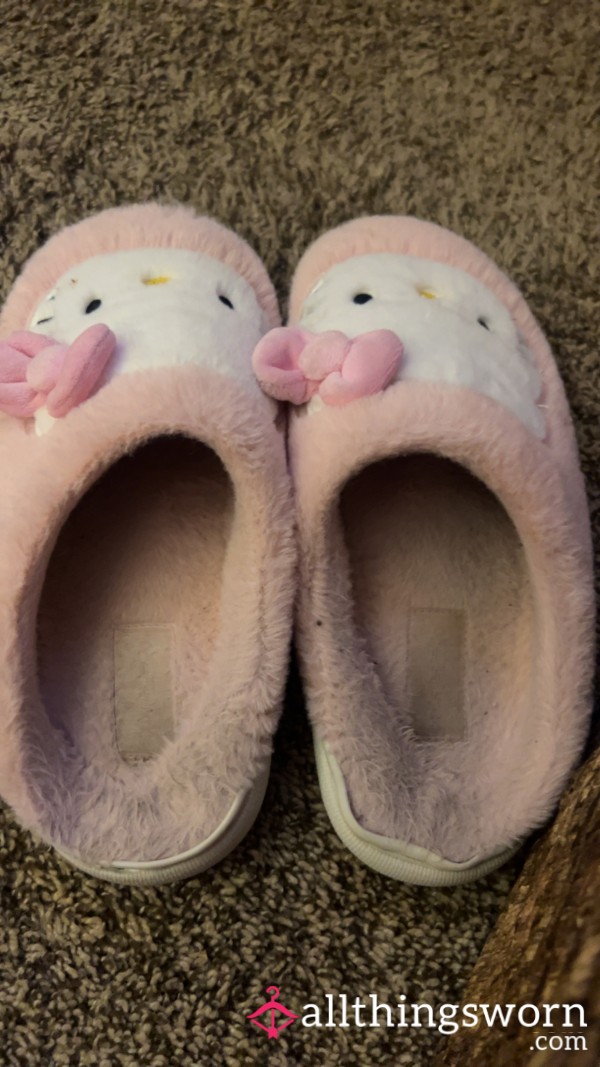 Worn Hello Kitty Slippers