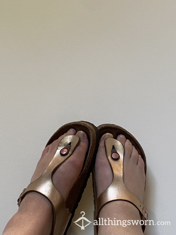 Worn In Birkenstock Flip Flops