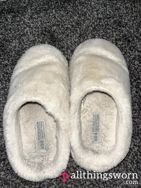 Worn In Soft Fluffy Slippers