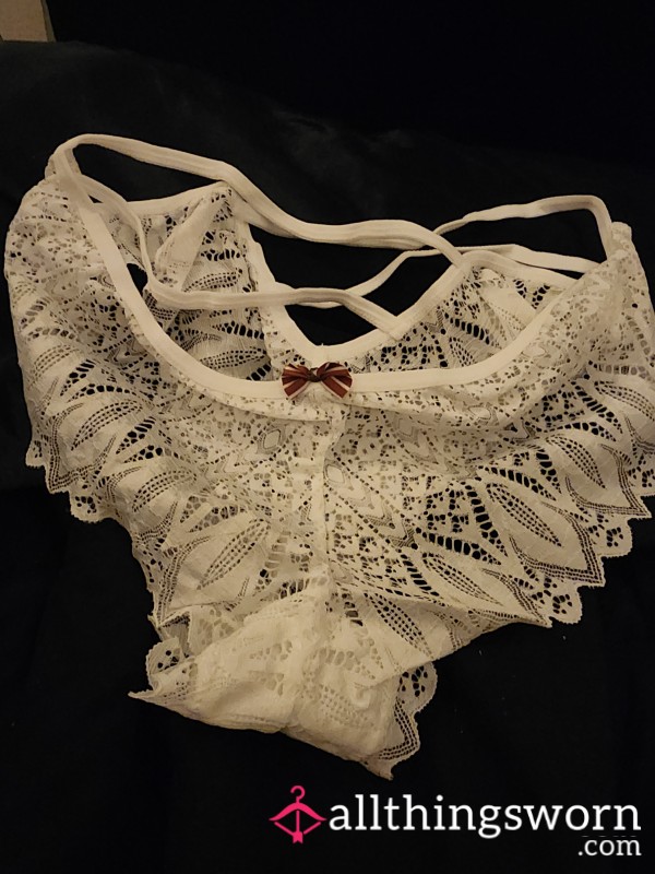 Worn Lace Bikini Style Lace Panties