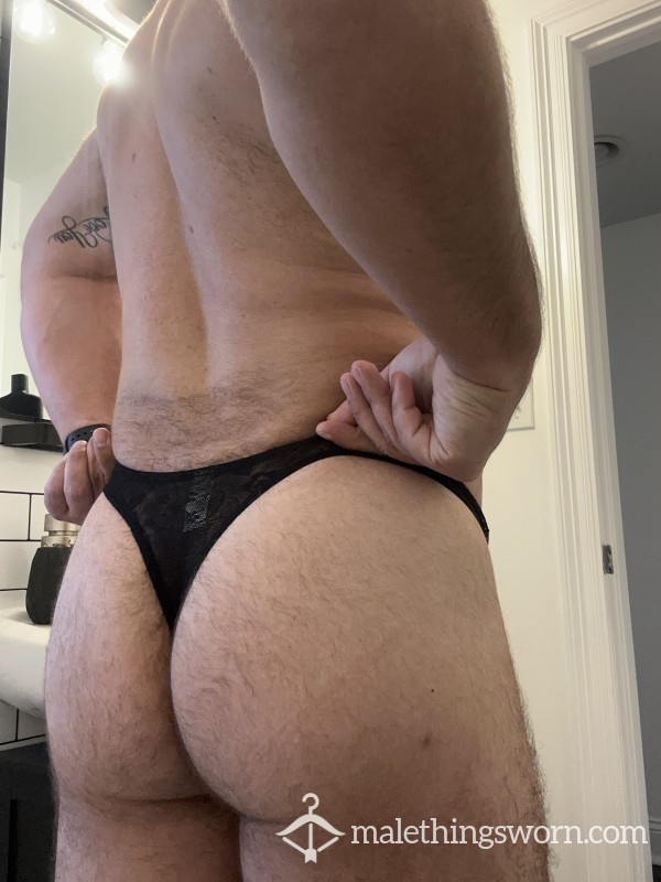 Worn Lace G String (Black)