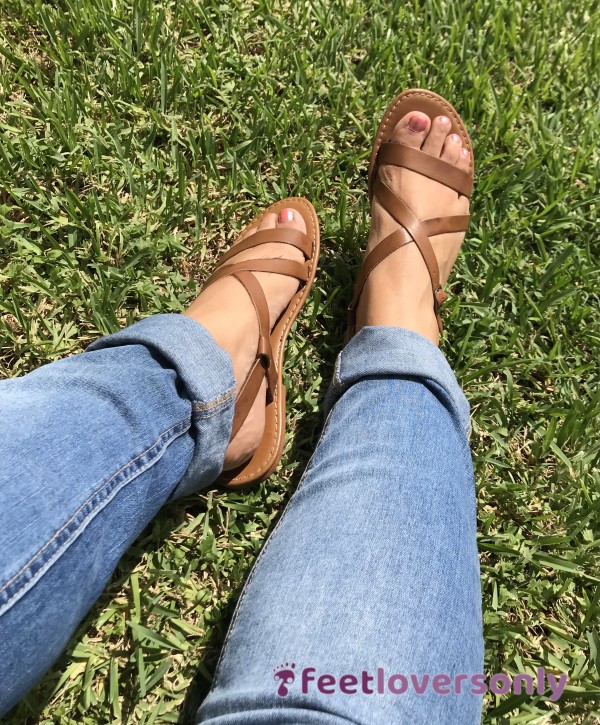 Worn Light Brown Sticky Sandals