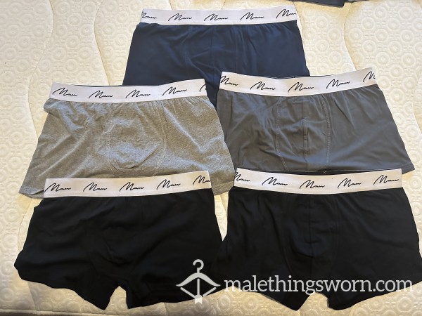 Worn ‘MAN’ Boxer Trunks - A**orted Colours, Size M (Tight Fit)