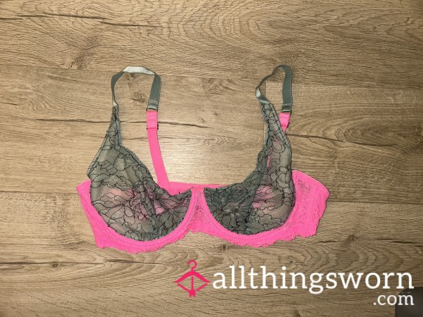 Worn Neon Lace Bra 36DD