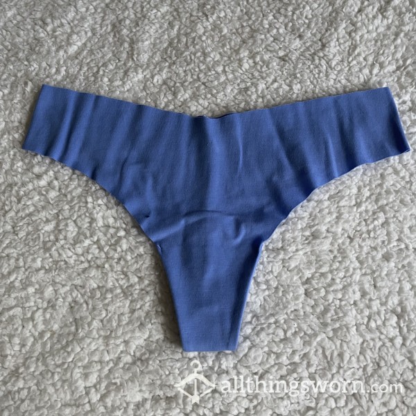 WORN NEW AE Aerie American Eagle Light Blue Lavender Thong *48 HR WEAR*