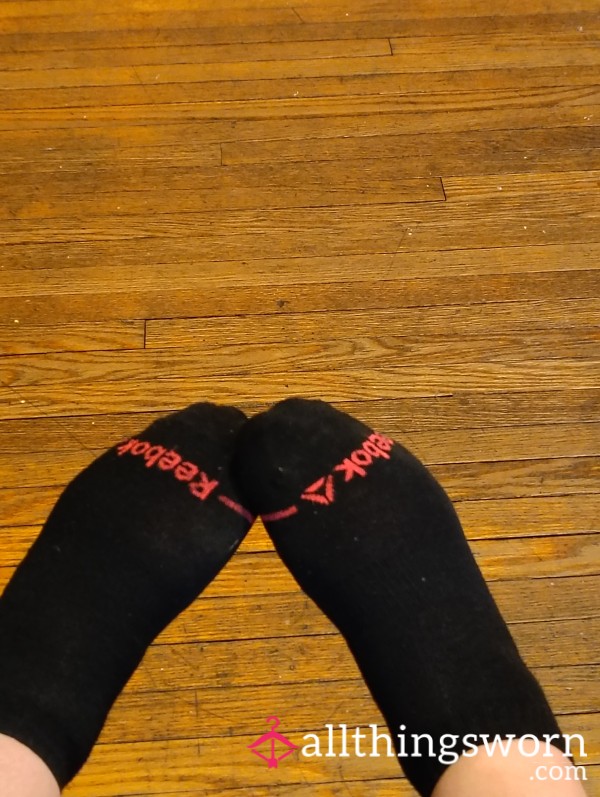 Worn Old Black Reebok Socks