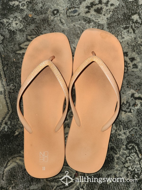 Worn Orange Flip Flops!