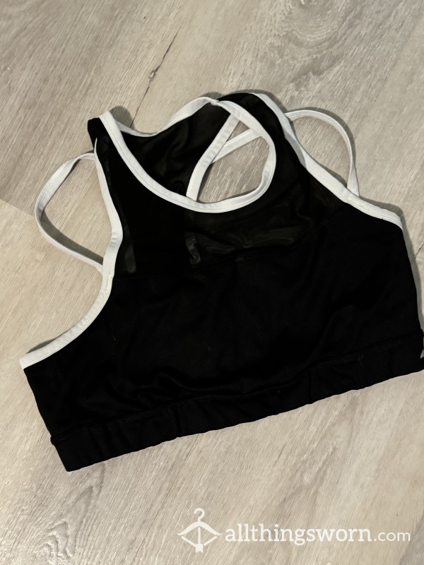 Worn Out Black Sports Bra