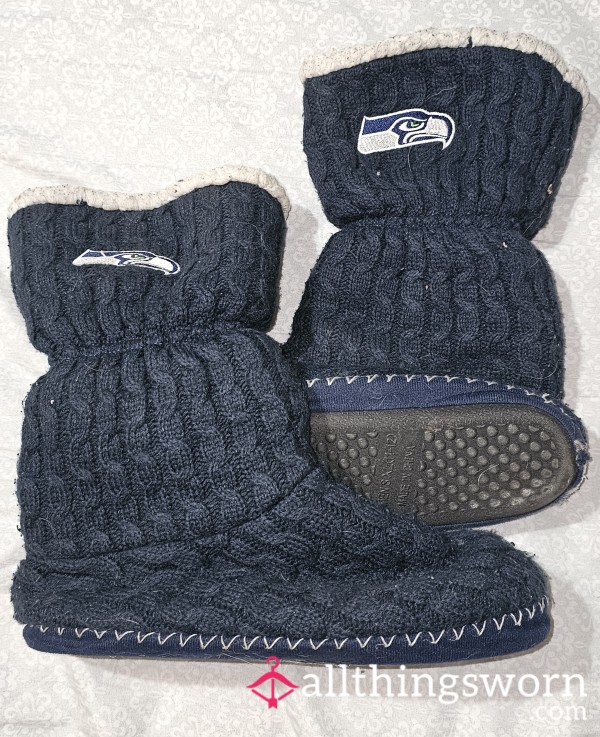 Worn Out Seahawks Slippers