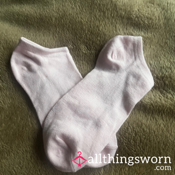 Worn Pale Pink Ankle Socks