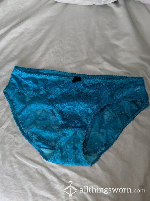 Worn Panties Green Cheeky Lacey