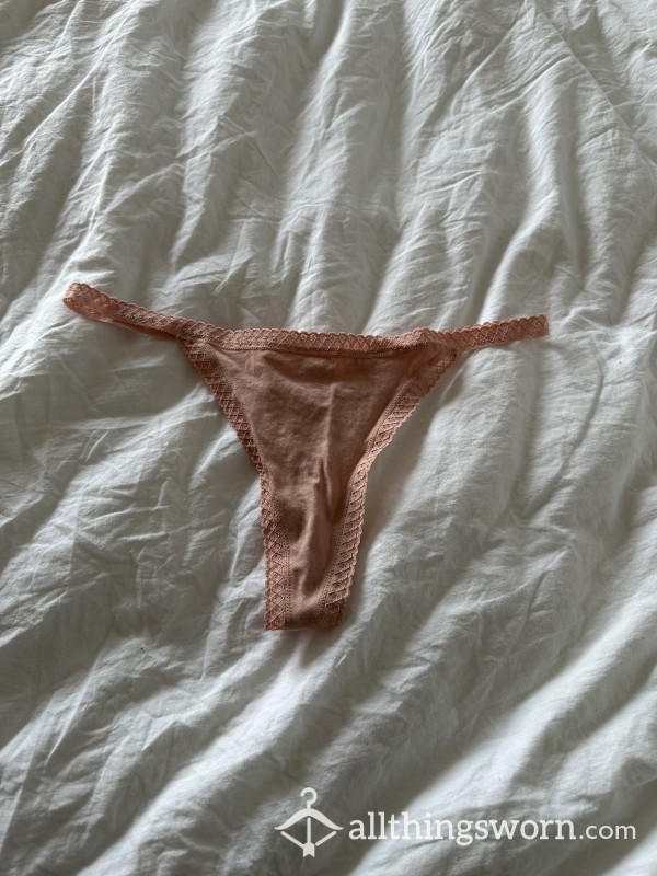 Worn Pink Cotton Thongs