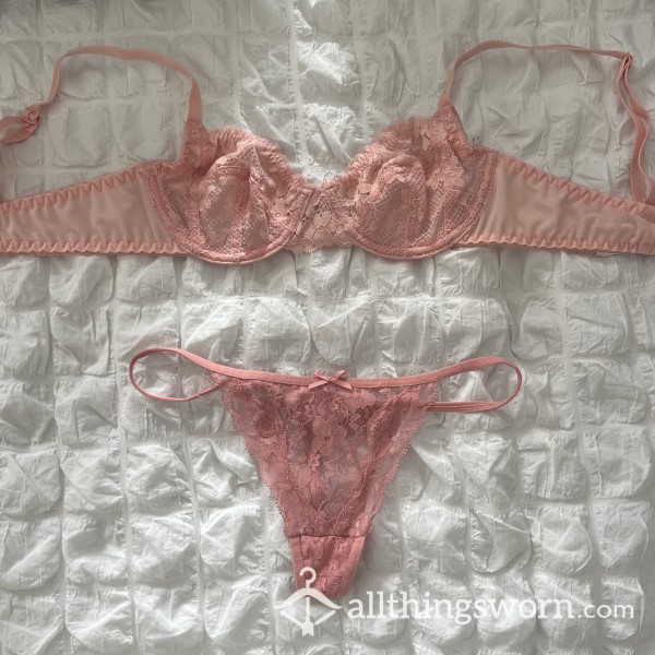 Worn Pink Lingerie Set