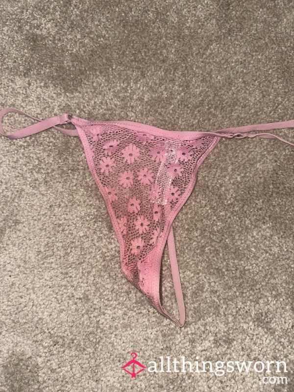 Worn, Pink Stained Thongs