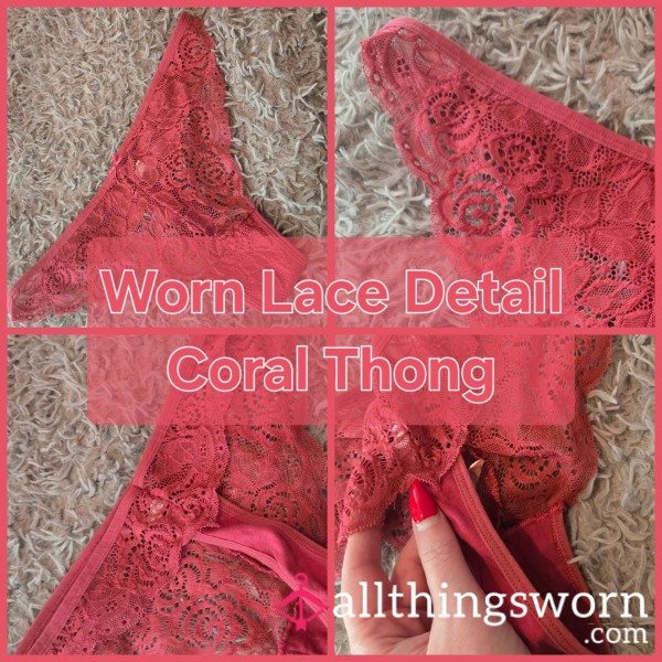 Worn Plus Size Cotton Lace Thong - INTRODUCTORY PRICE