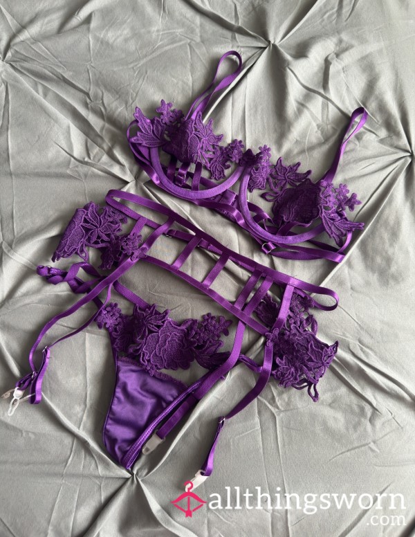 Worn Purple Lingerie Set