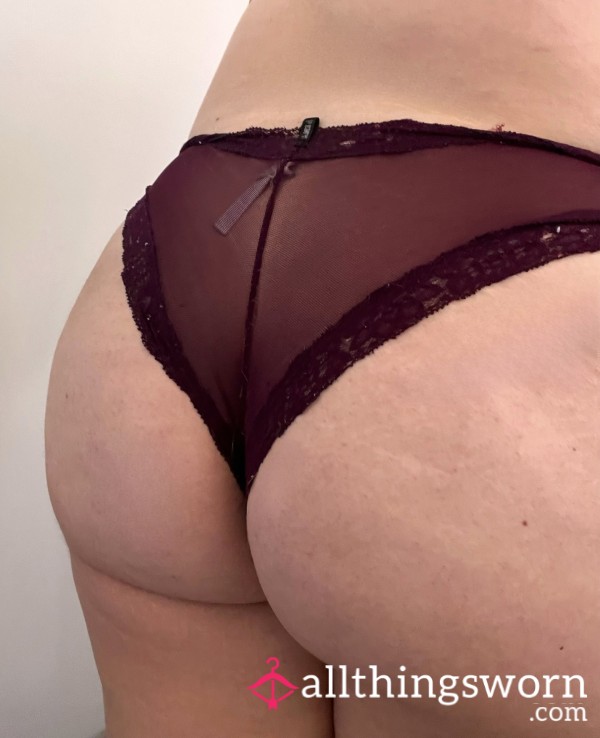 Worn Purple Sheer/Lace Panties