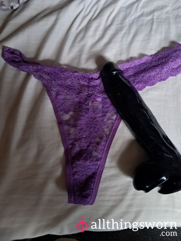 Worn Purple Thong Soaked In C*m And Juices