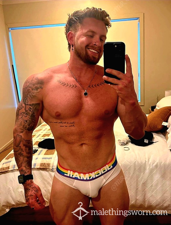 Worn Rainbow Jockmail Briefs 🩲