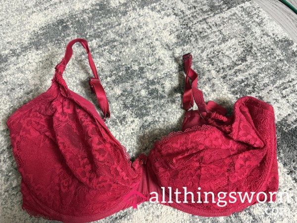 Worn Red Lace Ann Summers Bra