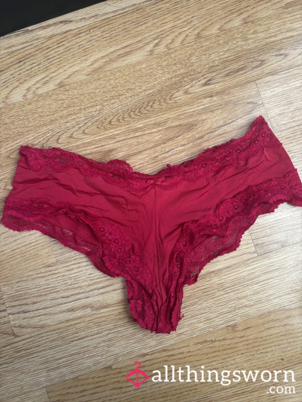 Worn Red Lace Panties