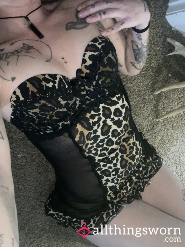 Worn S**y Leopard Lingerie