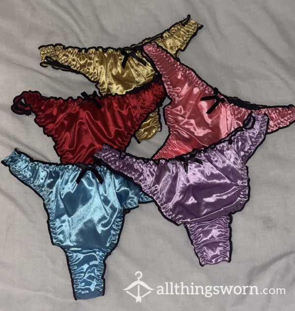 Worn Silky Satin Thongs