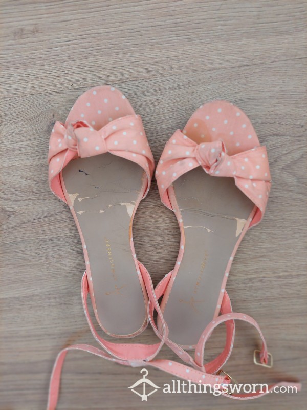 Worn Size 3 Sandals, Cor*l, Ankle Strap