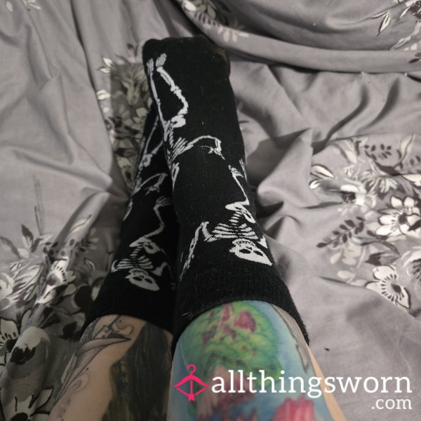 Worn Skeleton Socks