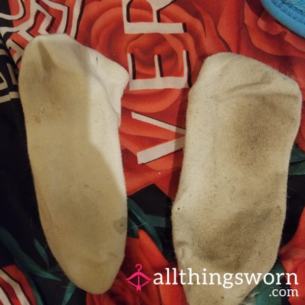 Worn Smelly Dirty White Socks