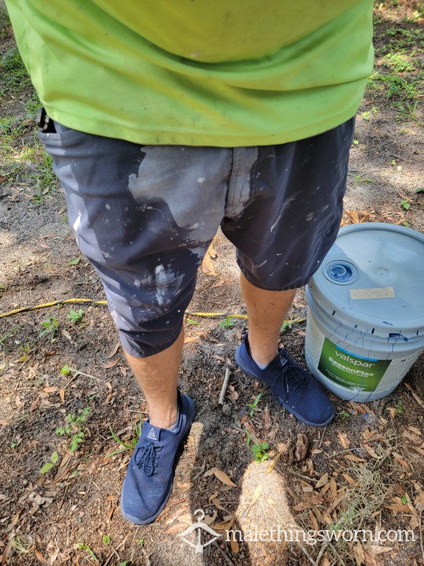 Worn Stained Sweaty Work Shorts