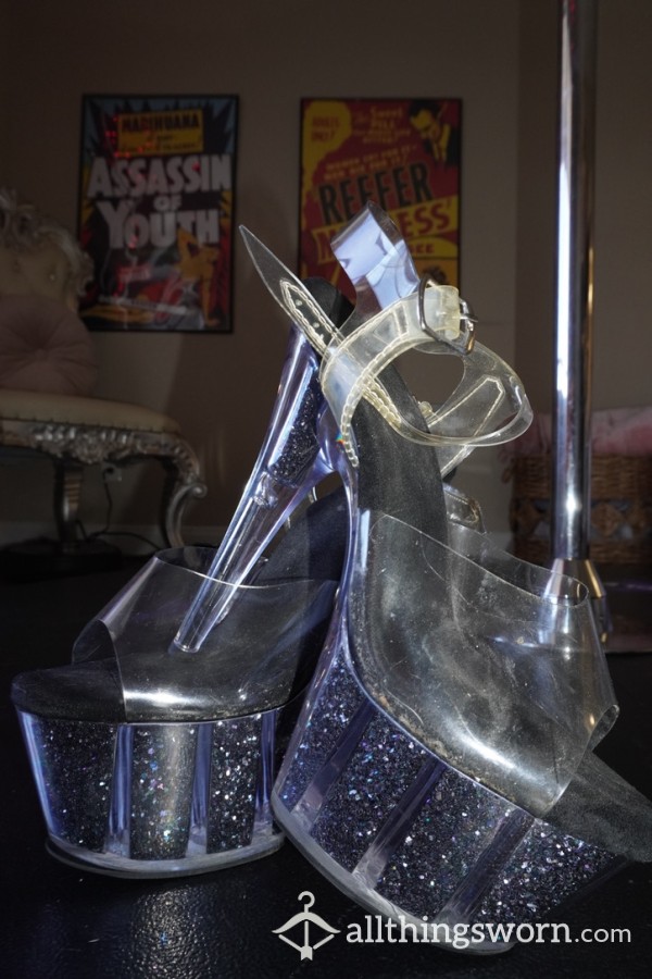 WORN STRIPPER PLEASER HEELS 7 INCH*SMELLY* -Blair