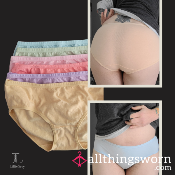 Worn Super Soft Cotton Panties, Various Colors Available