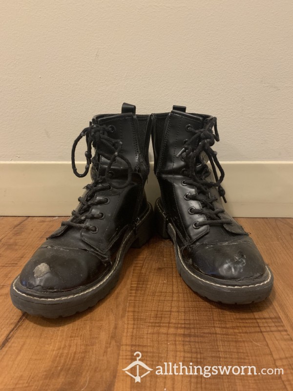 Worn To The BONE Black Combat Boots