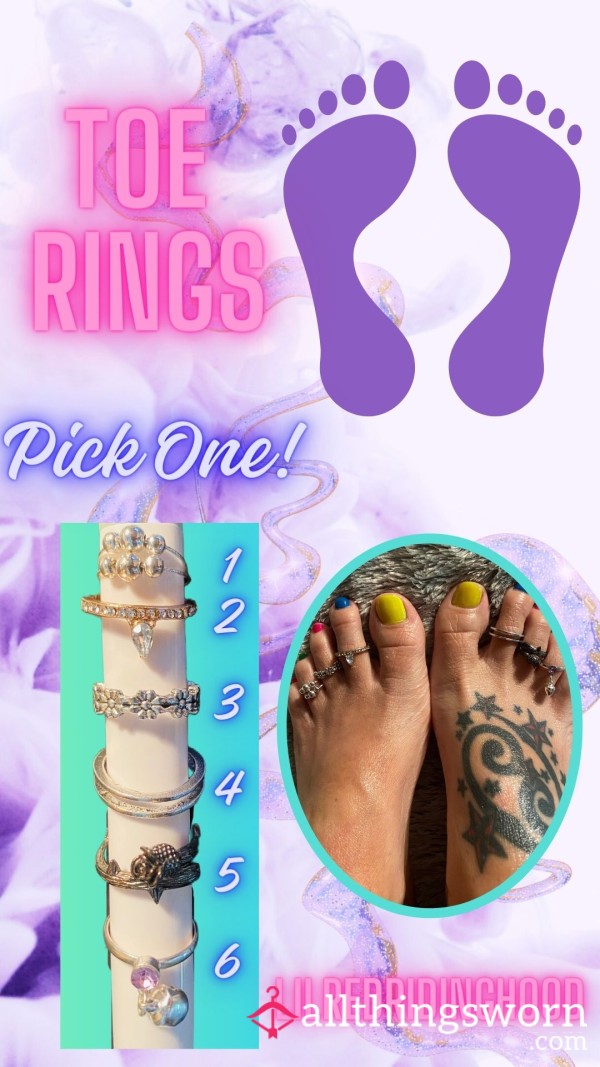 💛👣🩵Worn Toe Rings🩵 👣💛