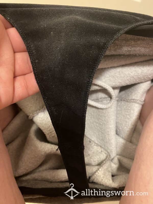 Worn Two Days Black Thong