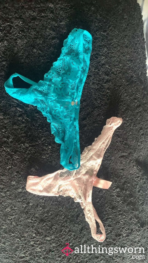 Worn, Unwashed Lace Thongs