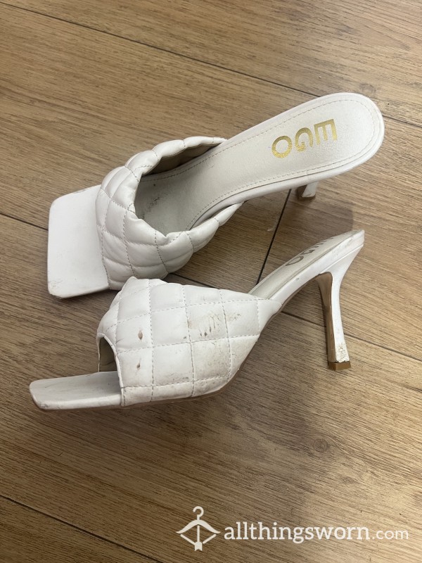 Worn / Used White Mule Heels