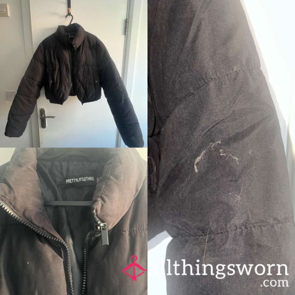 Worn & Well-Loved Black Bomber Jacket: UK XS/6