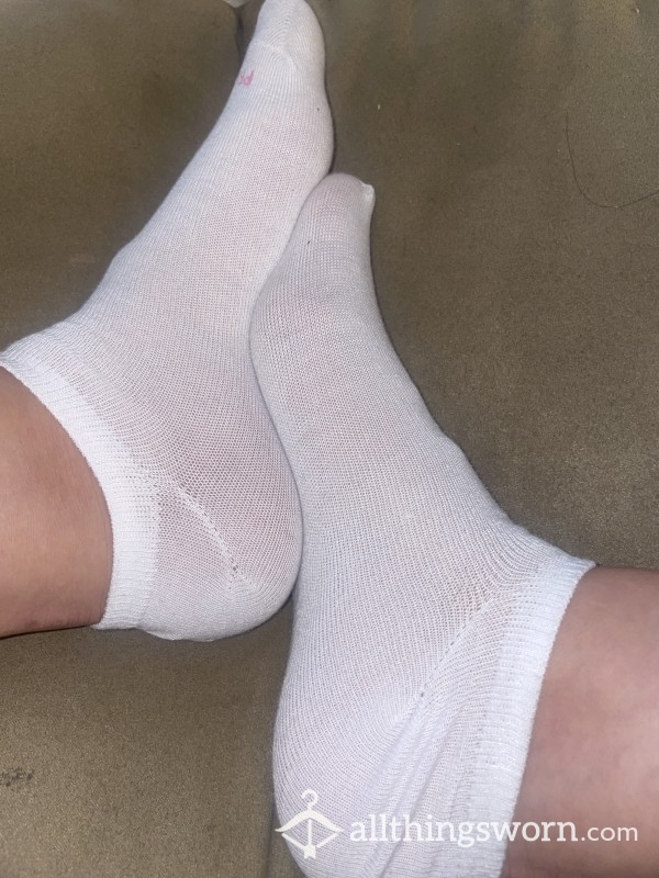 Worn White Ankle Socks