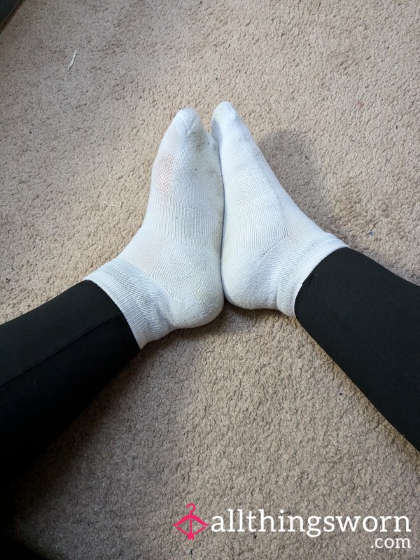 Worn White Ankle Socks