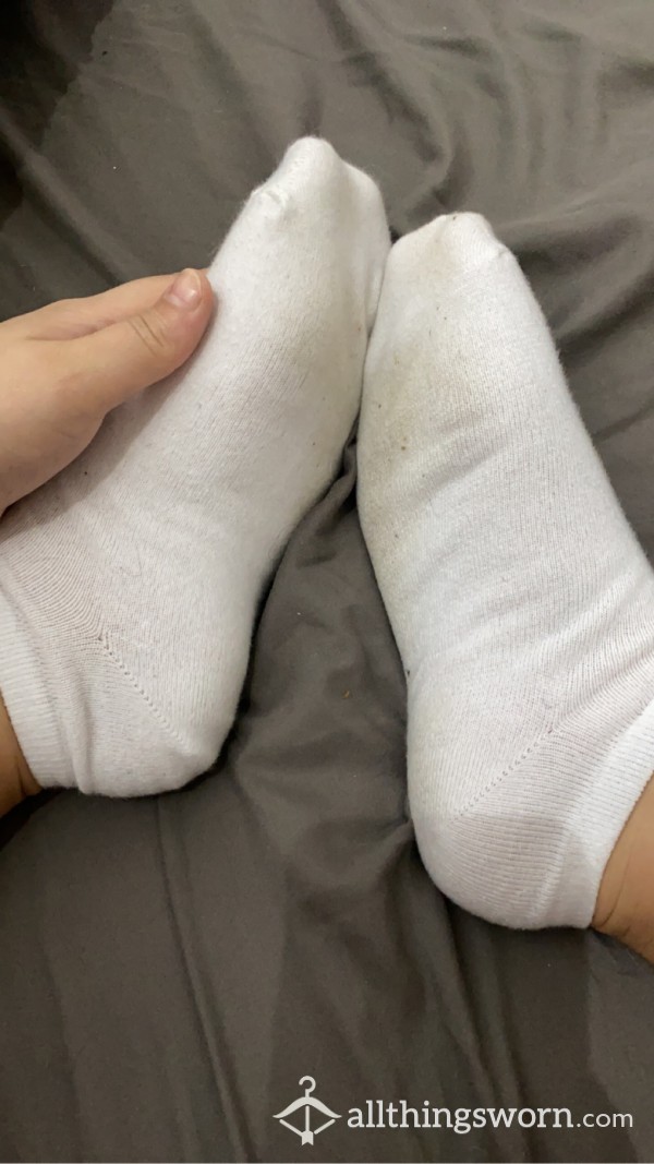 Worn White Ankle Socks