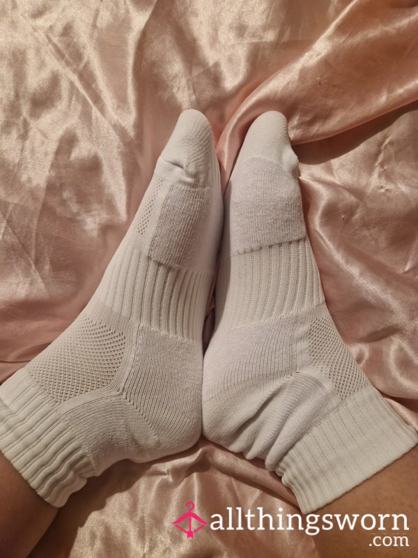 Worn White Ankle Socks