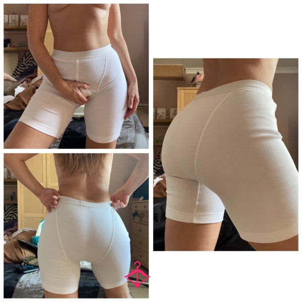 Worn White Cotton Y Front Jockey Pants Shorts