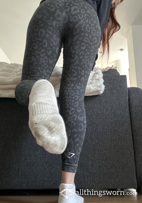 Worn White Gym Socks Used And Sweaty