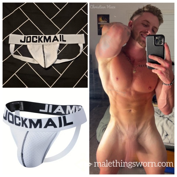 Worn White 'Jockmail' Jockstrap