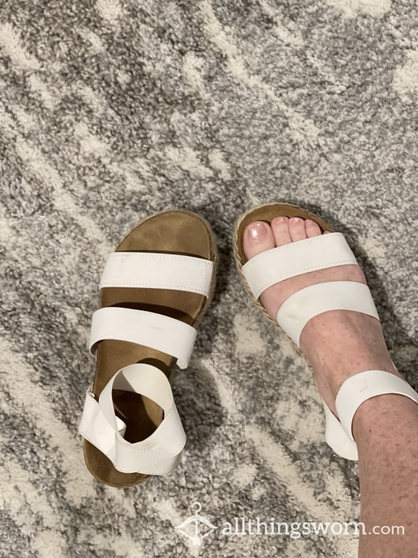 Worn White Dirty Sandals