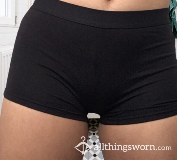 Worn Workout Black Biker Shorts